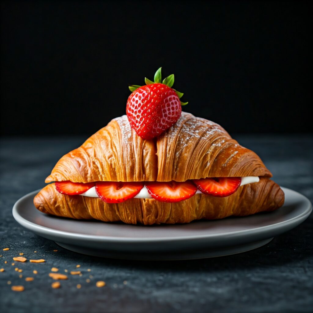 1. Fresh Strawberry & Cream Cheese Croissant