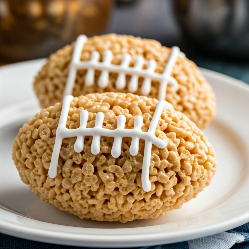 3. Football-Shaped Rice Krispies Treats