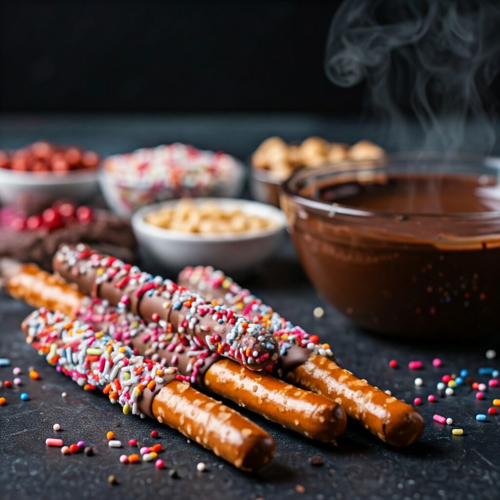 5. Chocolate-Dipped Pretzel Rods