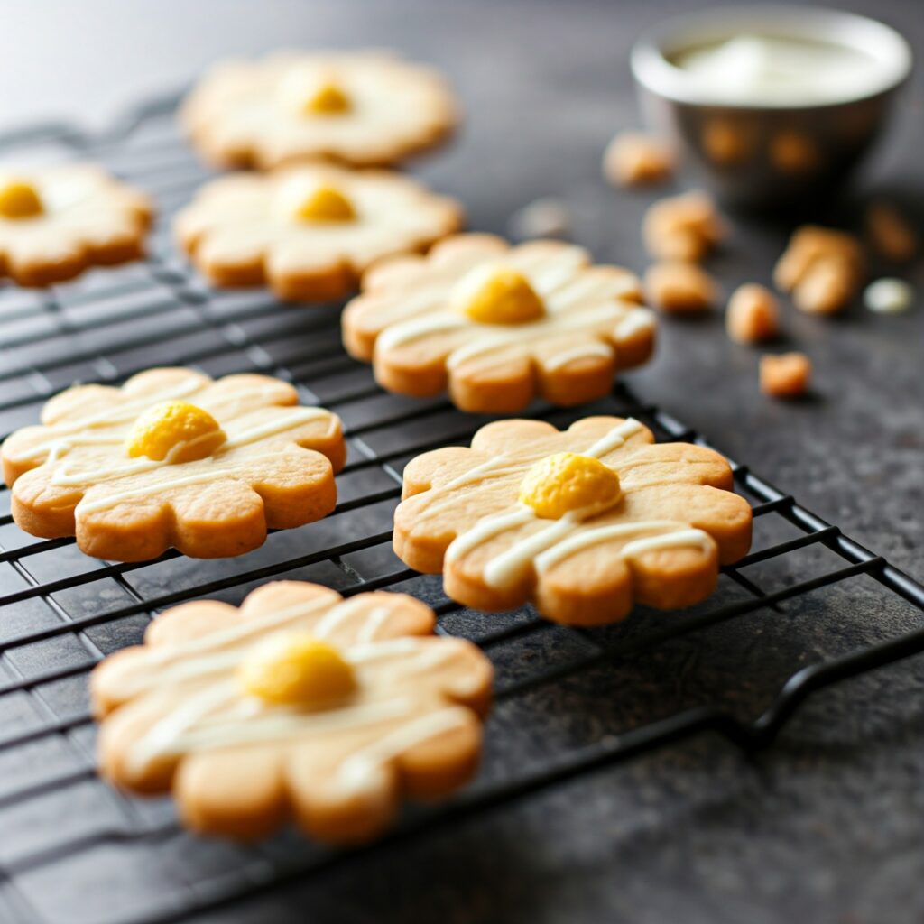 5. Daisy-Shaped Shortbread Cookies