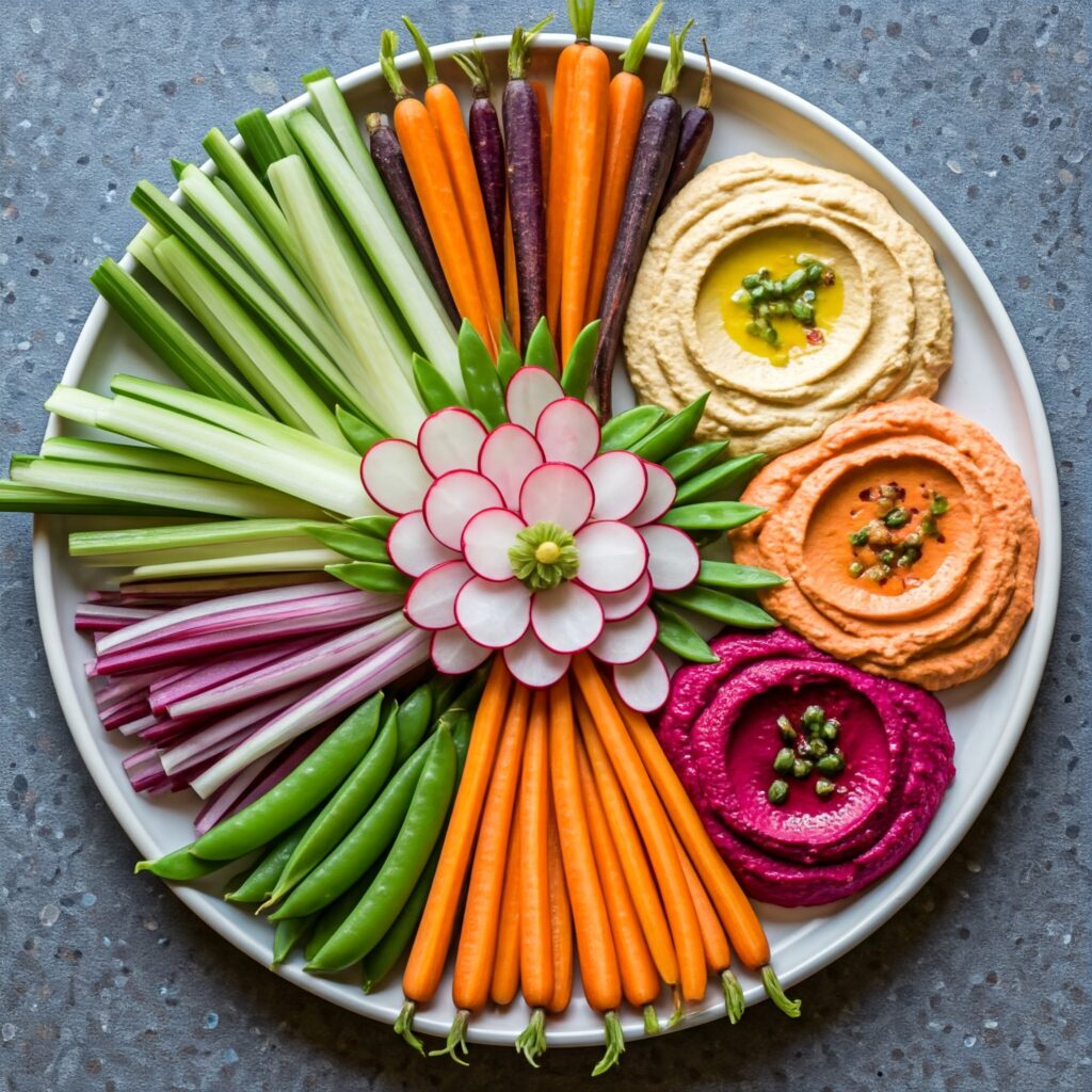 5. Spring Veggie Platters with Hummus