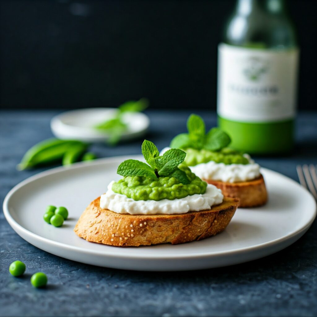 6. Pea and Ricotta Crostini