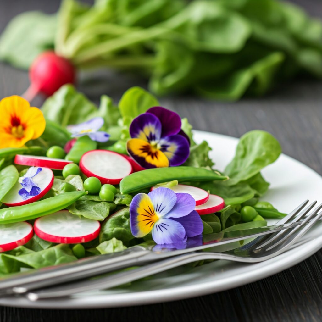 9. Spring Garden Salad with Edible Flowers